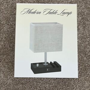 Modern Table Lamp with Black Base NWOT